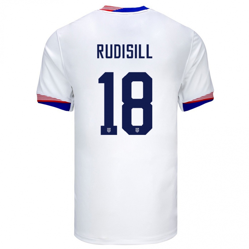 Men Football United States Paulo Rudisill #18 White Home Jersey 24-26 T-Shirt Uk