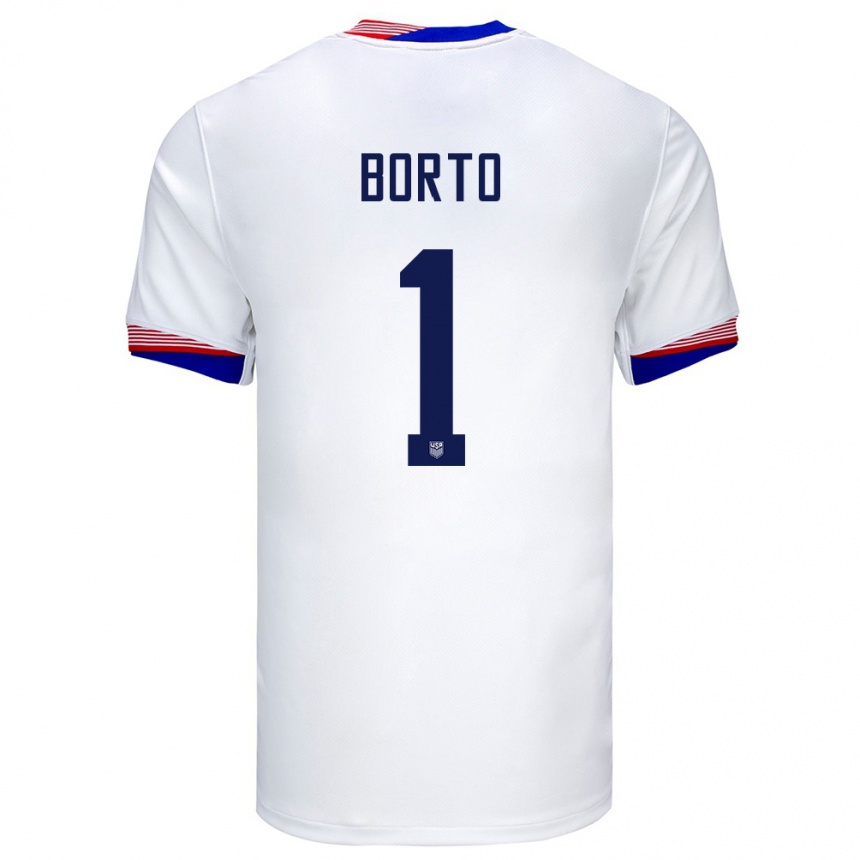 Men Football United States Alexander Borto #1 White Home Jersey 24-26 T-Shirt Uk