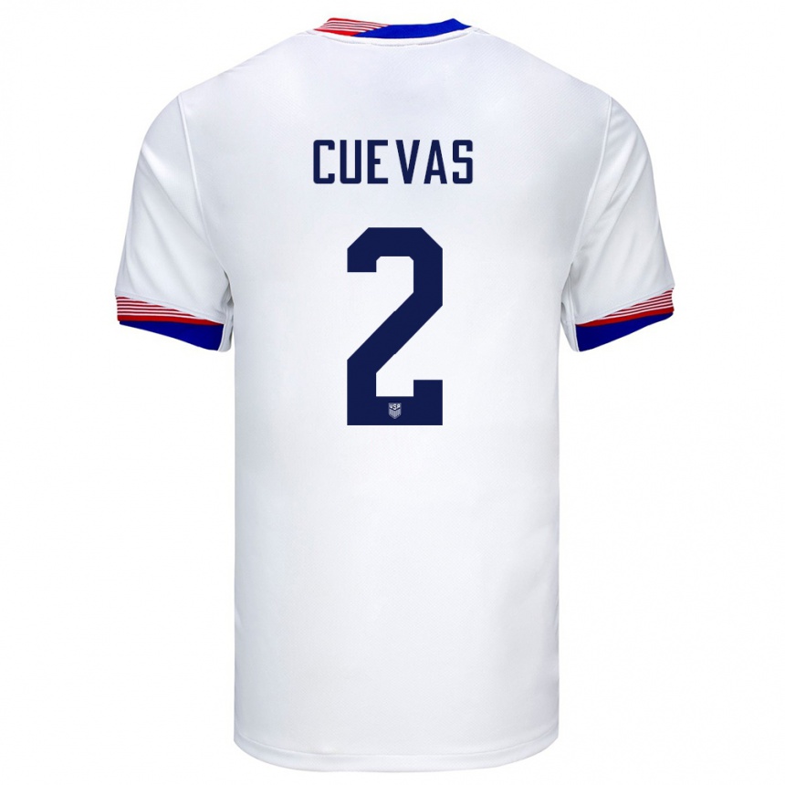 Men Football United States Mauricio Cuevas #2 White Home Jersey 24-26 T-Shirt Uk