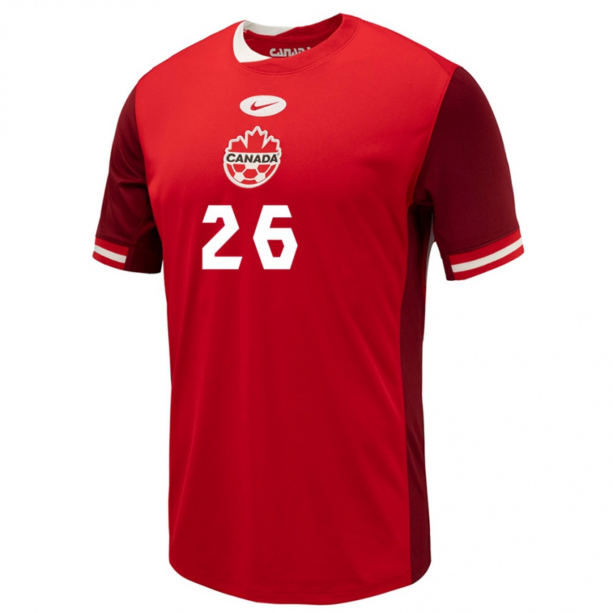 Men Football Canada Zoe Burns #26 Red Home Jersey 24-26 T-Shirt Uk