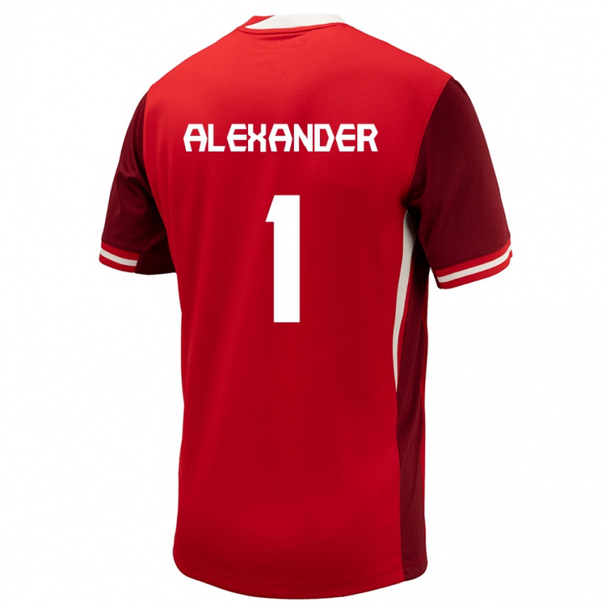 Men Football Canada Ben Alexander #1 Red Home Jersey 24-26 T-Shirt Uk