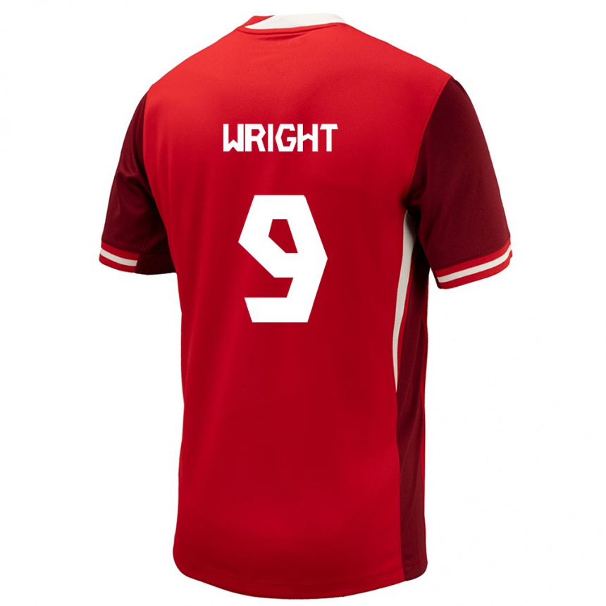 Men Football Canada Lowell Wright #9 Red Home Jersey 24-26 T-Shirt Uk