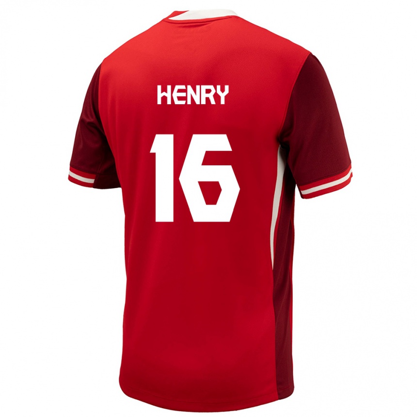 Men Football Canada Mael Henry #16 Red Home Jersey 24-26 T-Shirt Uk