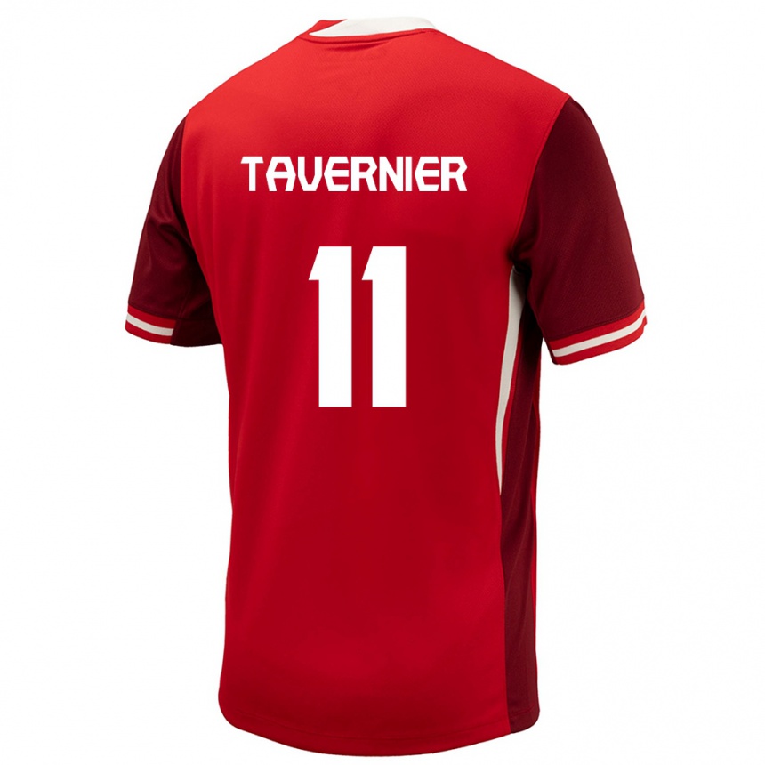 Men Football Canada Kevaughn Tavernier #11 Red Home Jersey 24-26 T-Shirt Uk