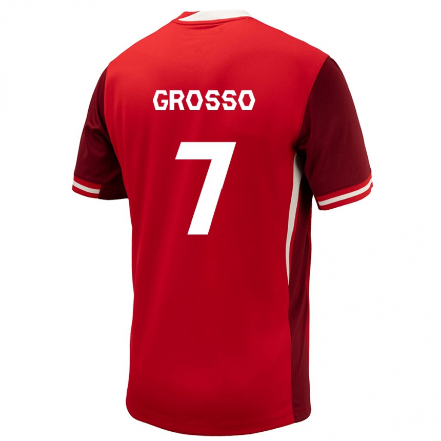 Men Football Canada Julia Grosso #7 Red Home Jersey 24-26 T-Shirt Uk