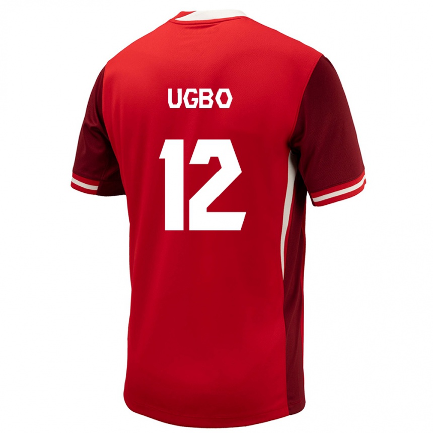 Men Football Canada Ike Ugbo #12 Red Home Jersey 24-26 T-Shirt Uk