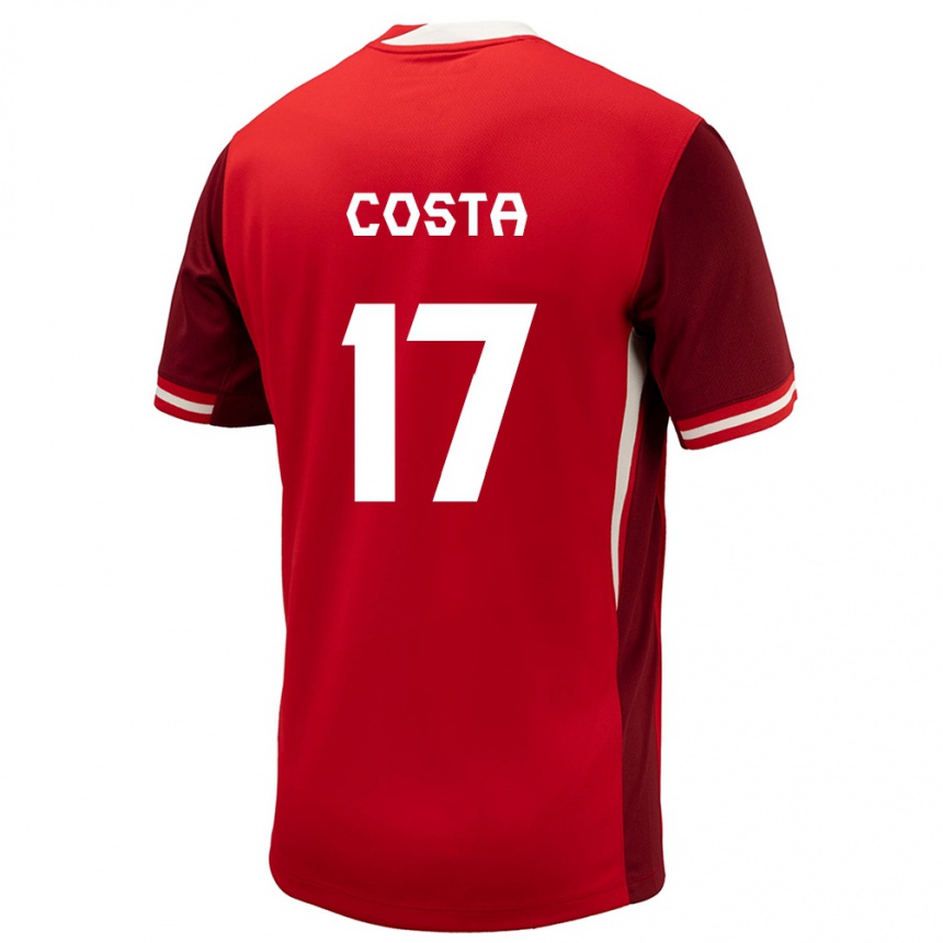 Men Football Canada Jesse Costa #17 Red Home Jersey 24-26 T-Shirt Uk