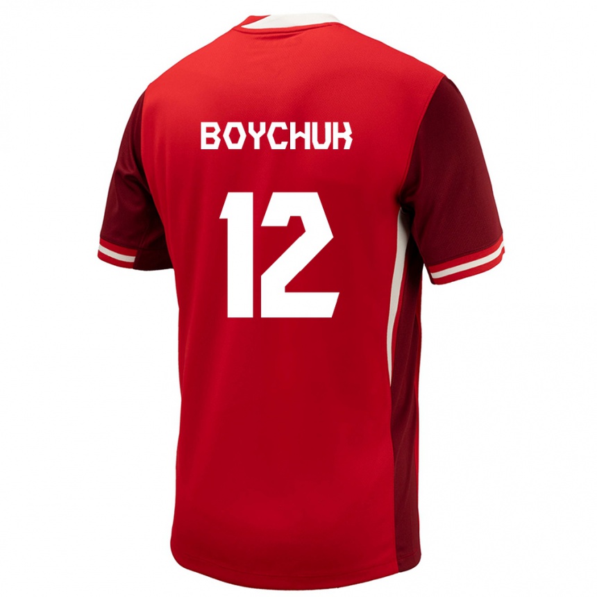 Men Football Canada Tanya Boychuk #12 Red Home Jersey 24-26 T-Shirt Uk