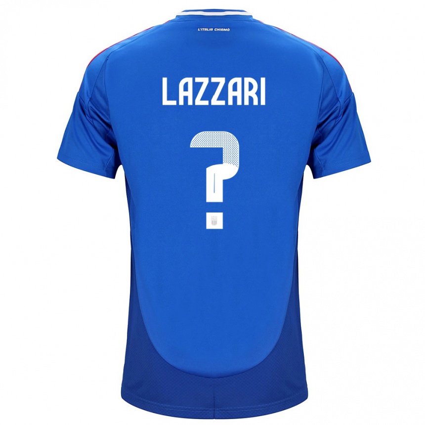 Men Football Italy Manuel Lazzari #0 Blue Home Jersey 24-26 T-Shirt Uk