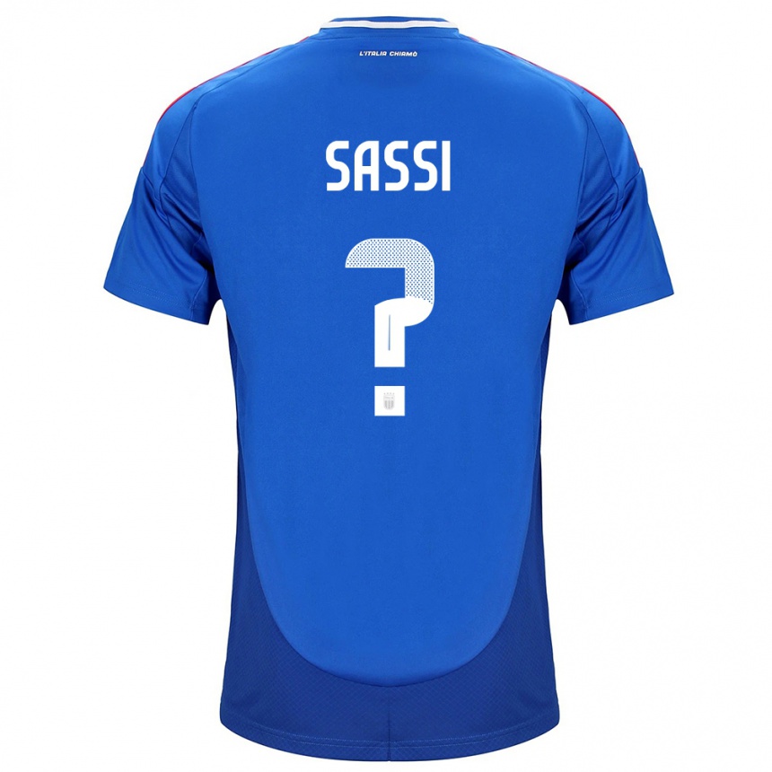 Men Football Italy Jacopo Sassi #0 Blue Home Jersey 24-26 T-Shirt Uk