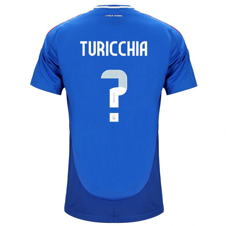 Men Football Italy Riccardo Turicchia #0 Blue Home Jersey 24-26 T-Shirt Uk