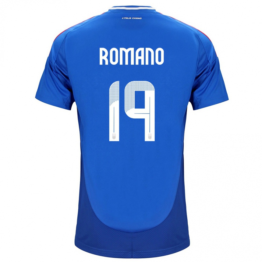 Men Football Italy Marco Romano #19 Blue Home Jersey 24-26 T-Shirt Uk