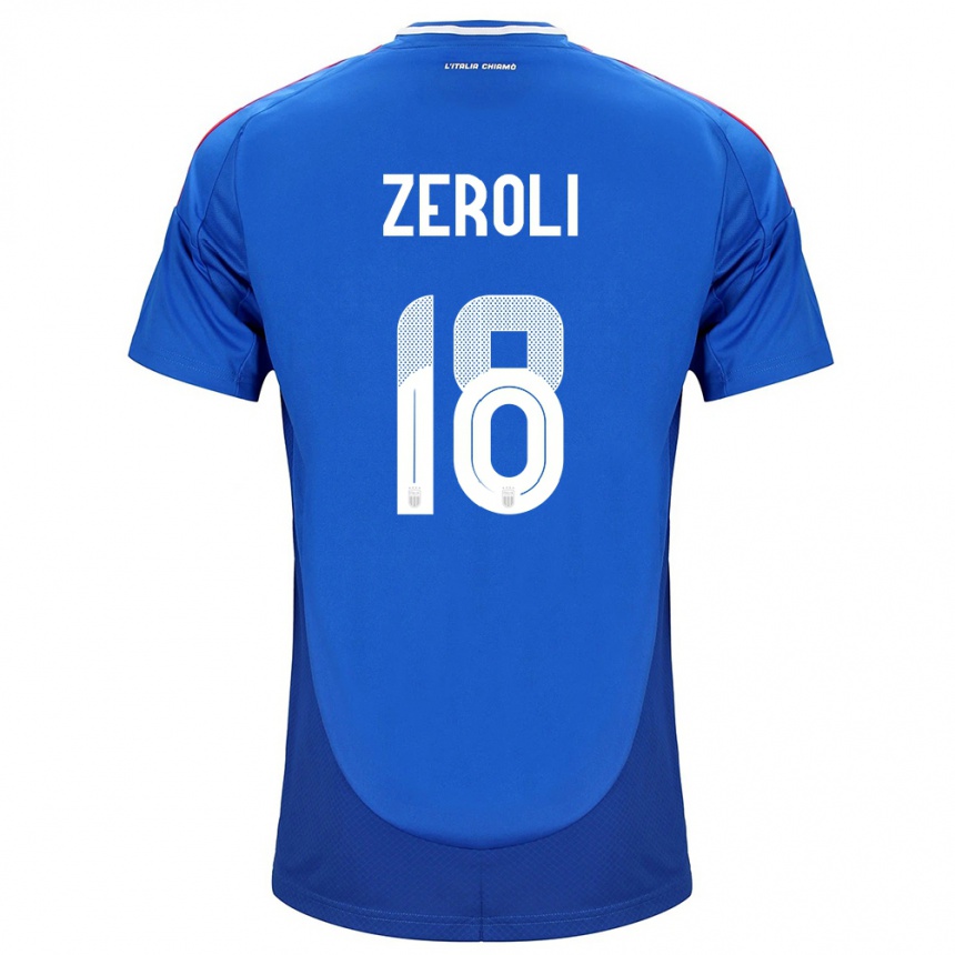 Men Football Italy Kevin Zeroli #18 Blue Home Jersey 24-26 T-Shirt Uk