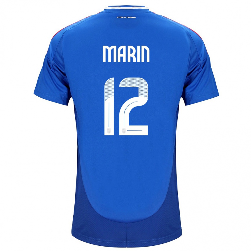 Men Football Italy Renato Marin #12 Blue Home Jersey 24-26 T-Shirt Uk