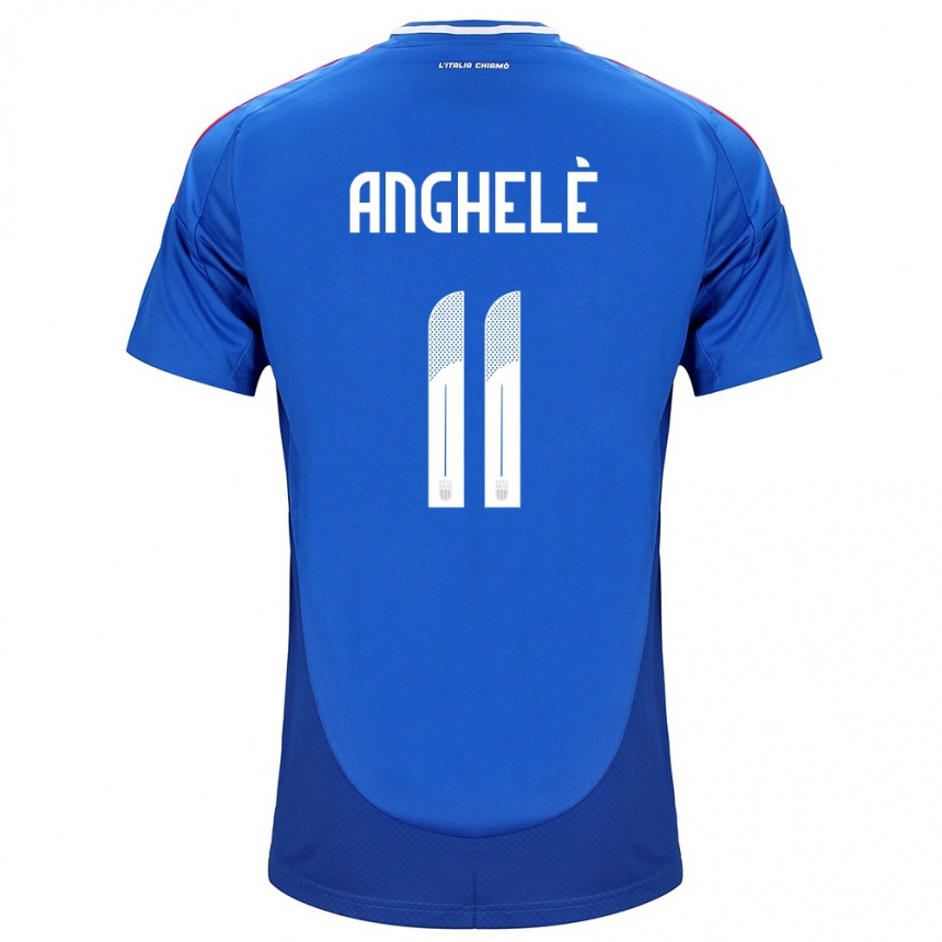 Men Football Italy Lorenzo Anghelè #11 Blue Home Jersey 24-26 T-Shirt Uk