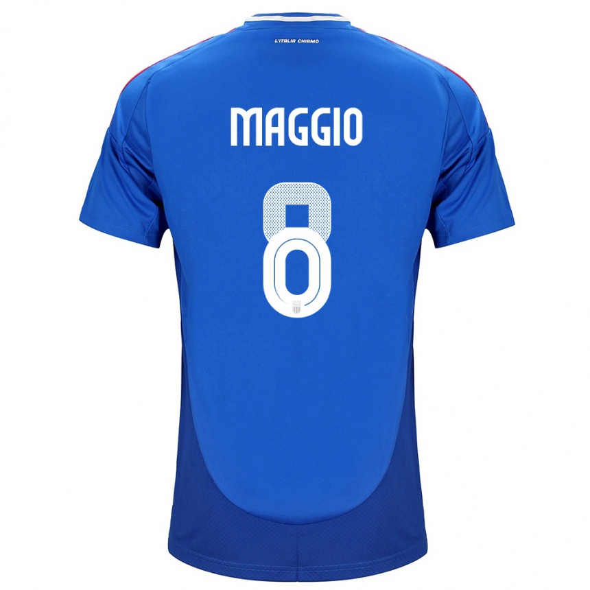 Men Football Italy Luca Di Maggio #8 Blue Home Jersey 24-26 T-Shirt Uk