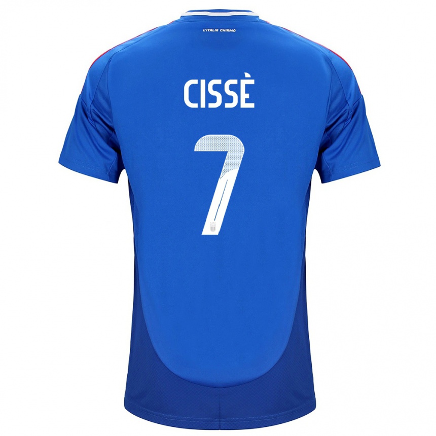 Men Football Italy Alphadjo Cissè #7 Blue Home Jersey 24-26 T-Shirt Uk