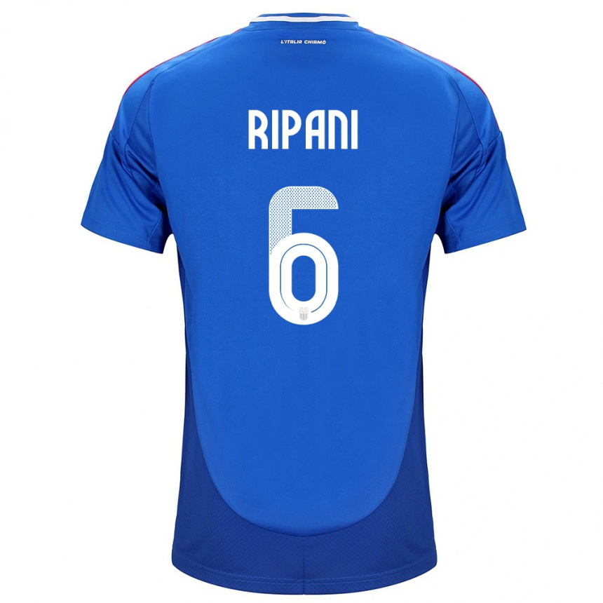 Men Football Italy Diego Ripani #6 Blue Home Jersey 24-26 T-Shirt Uk