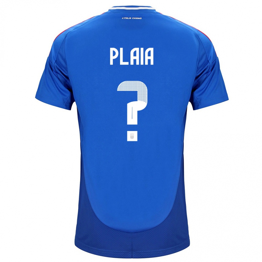 Men Football Italy Matteo Plaia #0 Blue Home Jersey 24-26 T-Shirt Uk