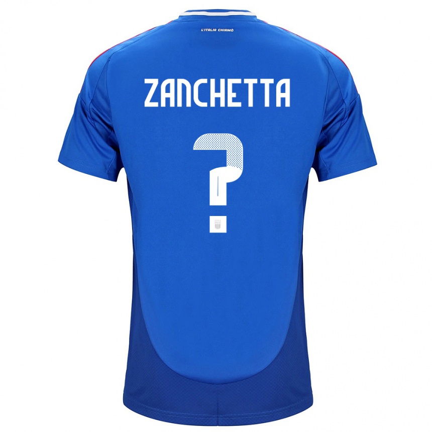 Men Football Italy Mattia Zanchetta #0 Blue Home Jersey 24-26 T-Shirt Uk