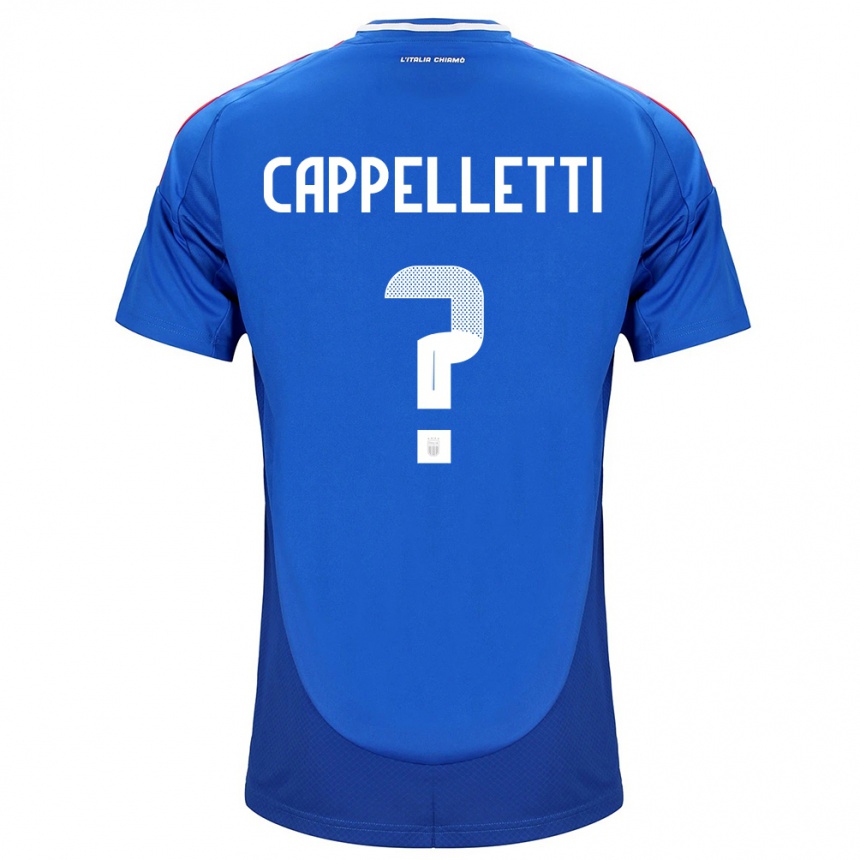 Men Football Italy Mattia Cappelletti #0 Blue Home Jersey 24-26 T-Shirt Uk