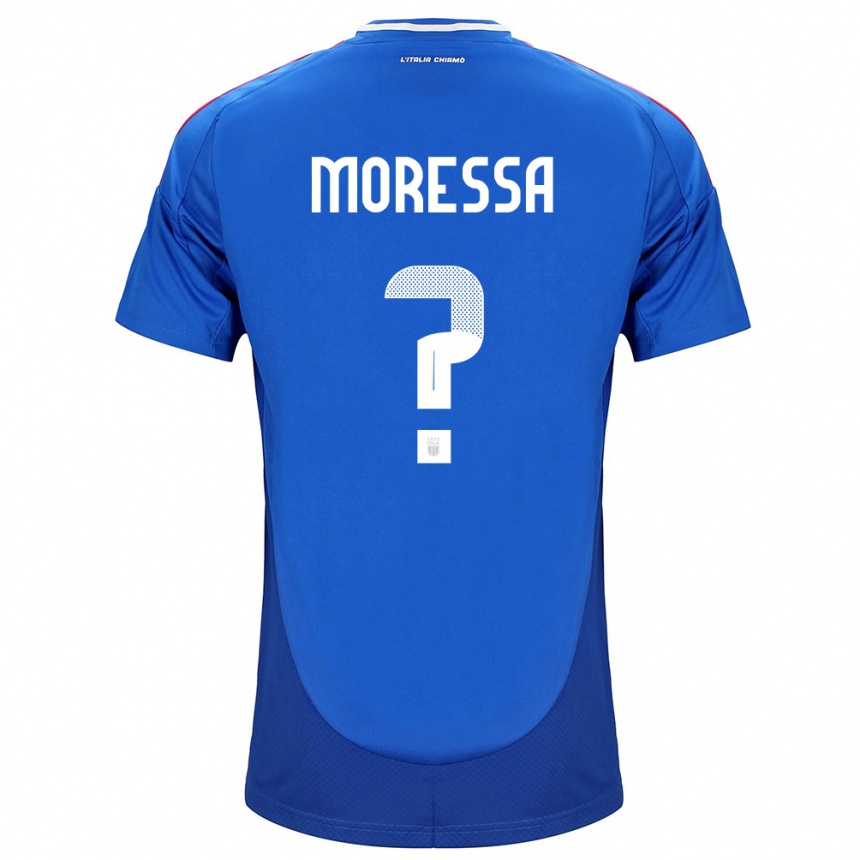 Men Football Italy Kevin Moressa #0 Blue Home Jersey 24-26 T-Shirt Uk