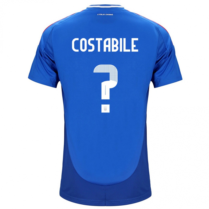 Men Football Italy Cristian Costabile #0 Blue Home Jersey 24-26 T-Shirt Uk