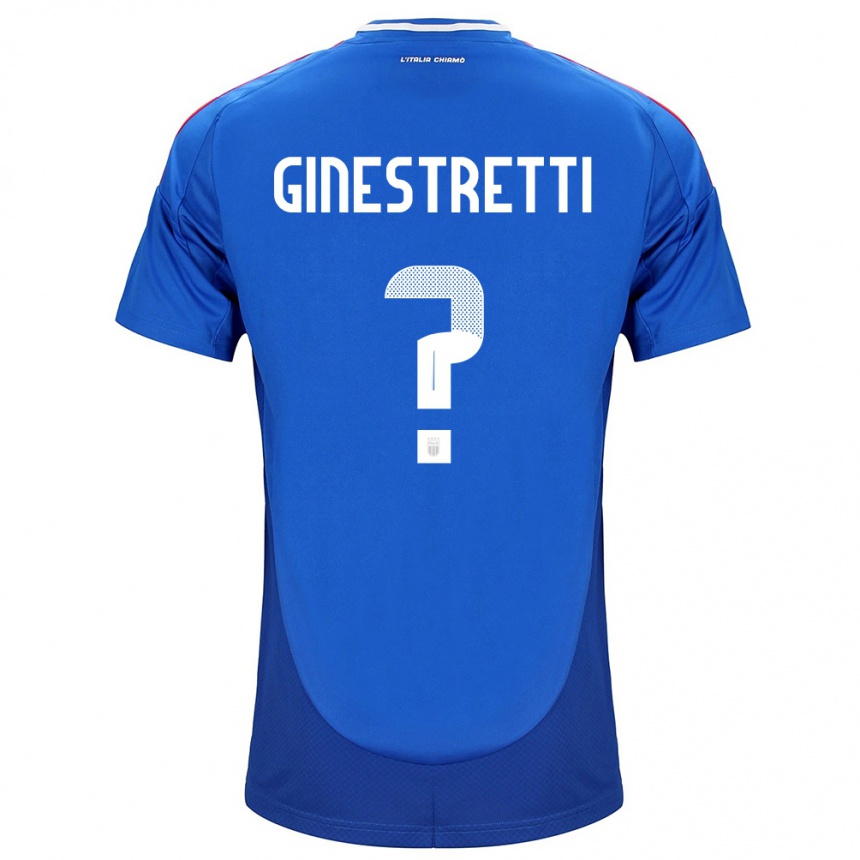 Men Football Italy Davide Ginestretti #0 Blue Home Jersey 24-26 T-Shirt Uk