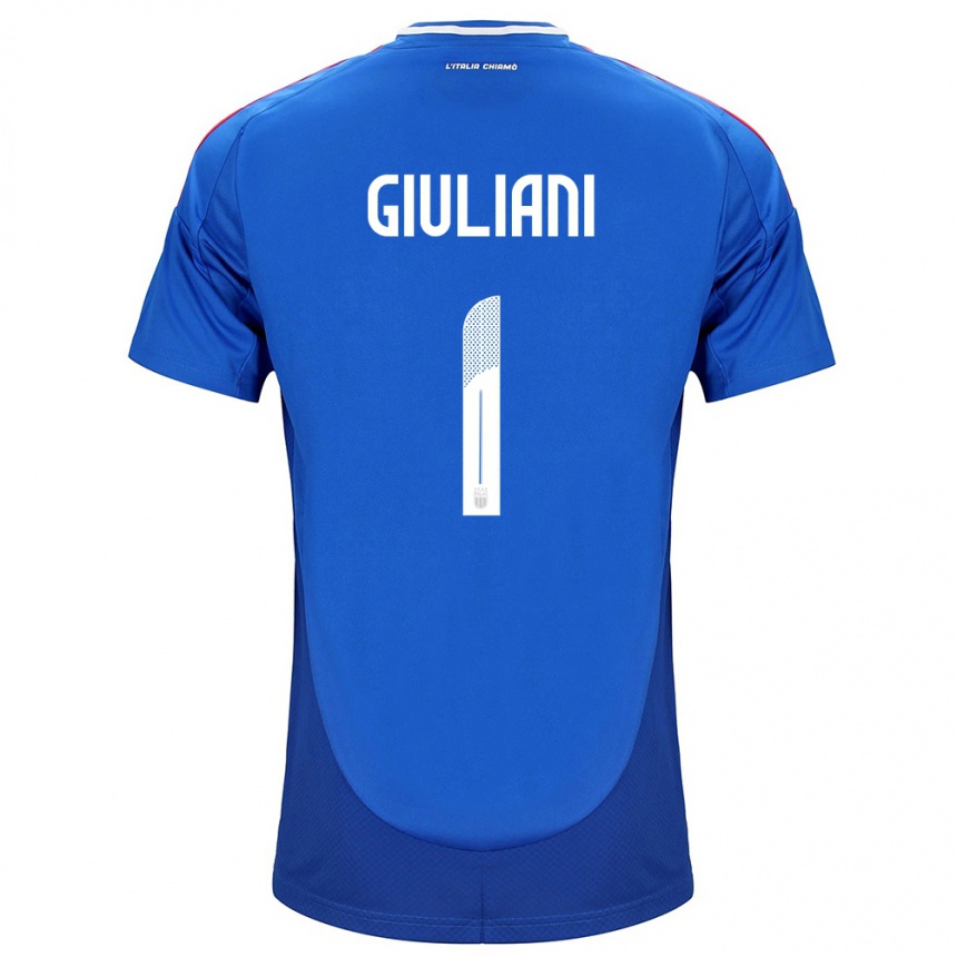 Men Football Italy Laura Giuliani #1 Blue Home Jersey 24-26 T-Shirt Uk