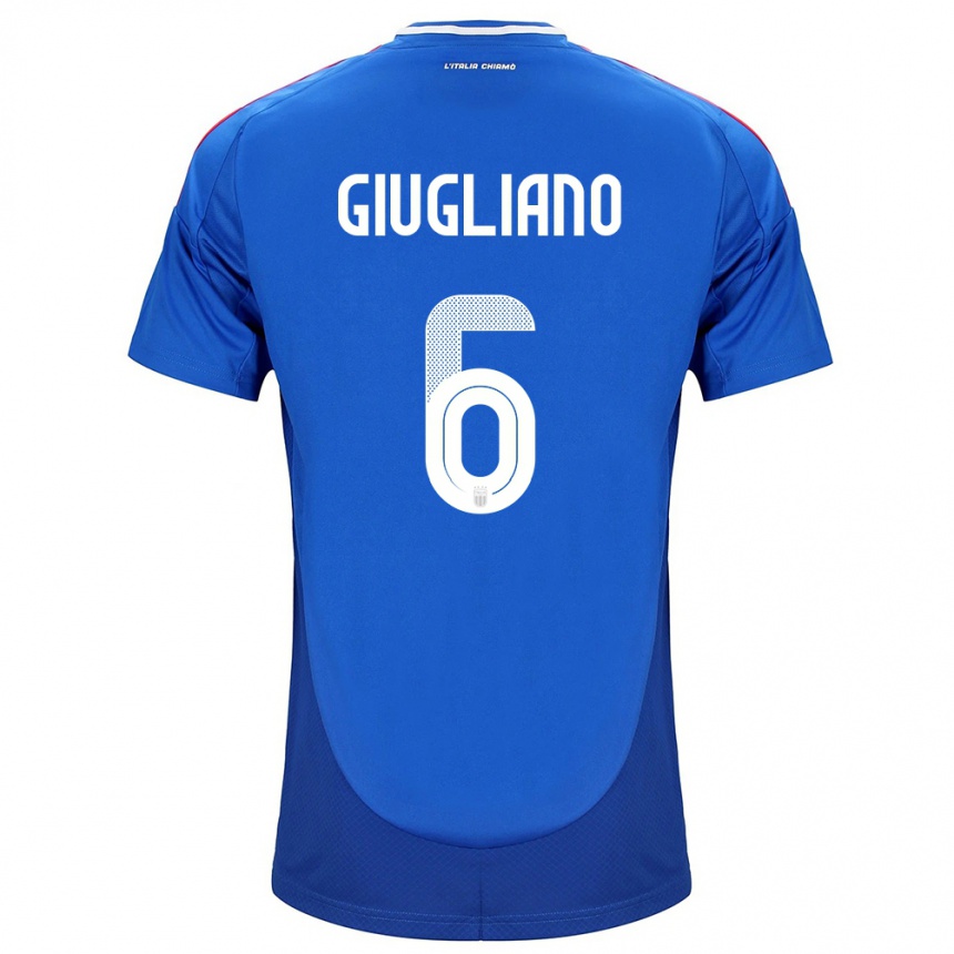 Men Football Italy Manuela Giugliano #6 Blue Home Jersey 24-26 T-Shirt Uk