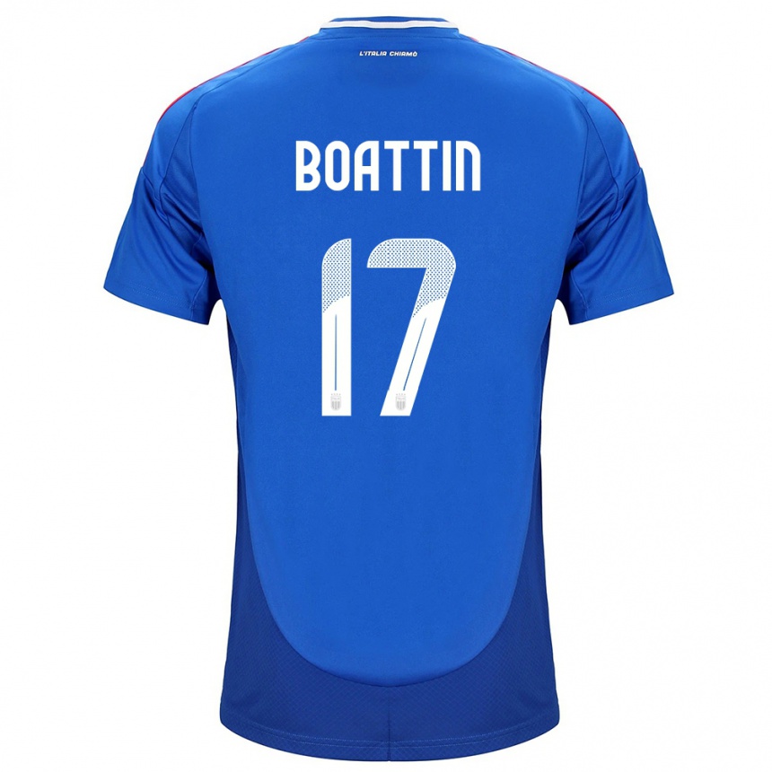 Men Football Italy Lisa Boattin #17 Blue Home Jersey 24-26 T-Shirt Uk