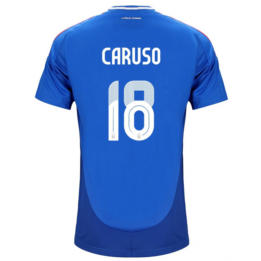 Men Football Italy Arianna Caruso #18 Blue Home Jersey 24-26 T-Shirt Uk