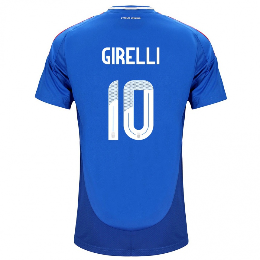 Men Football Italy Cristiana Girelli #10 Blue Home Jersey 24-26 T-Shirt Uk