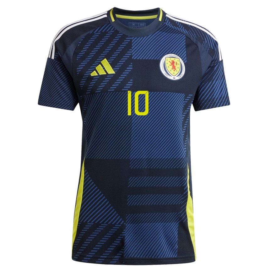 Men Football Scotland Ché Adams #10 Dark Blue Home Jersey 24-26 T-Shirt Uk