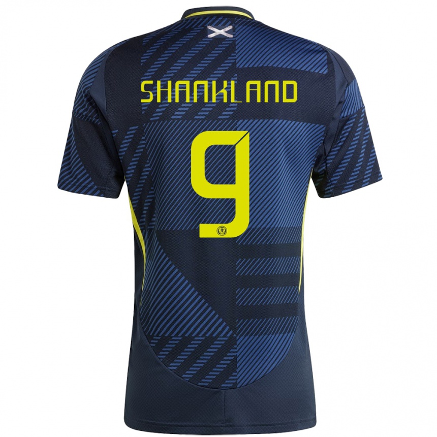 Men Football Scotland Lawrence Shankland #9 Dark Blue Home Jersey 24-26 T-Shirt Uk