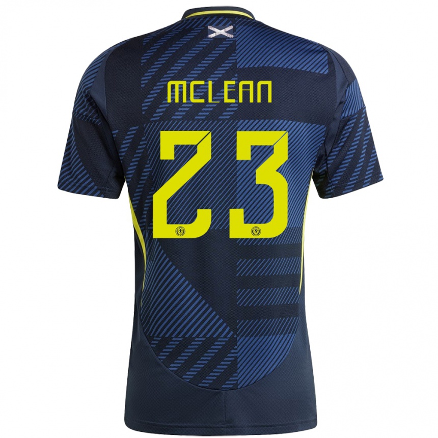 Men Football Scotland Kenny Mclean #23 Dark Blue Home Jersey 24-26 T-Shirt Uk