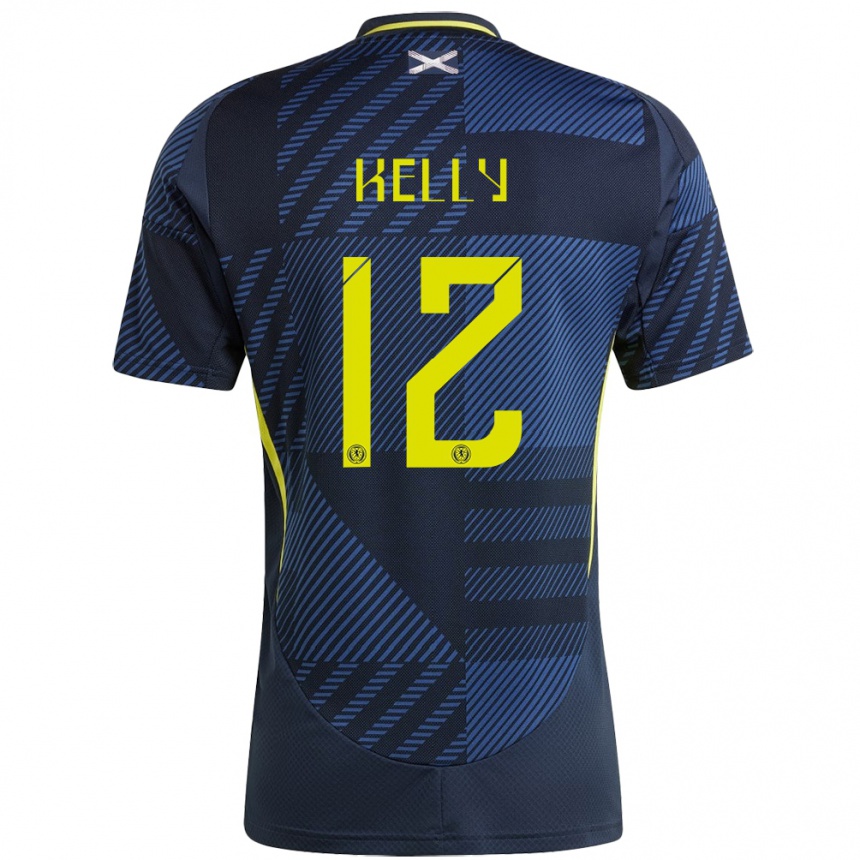 Men Football Scotland Liam Kelly #12 Dark Blue Home Jersey 24-26 T-Shirt Uk