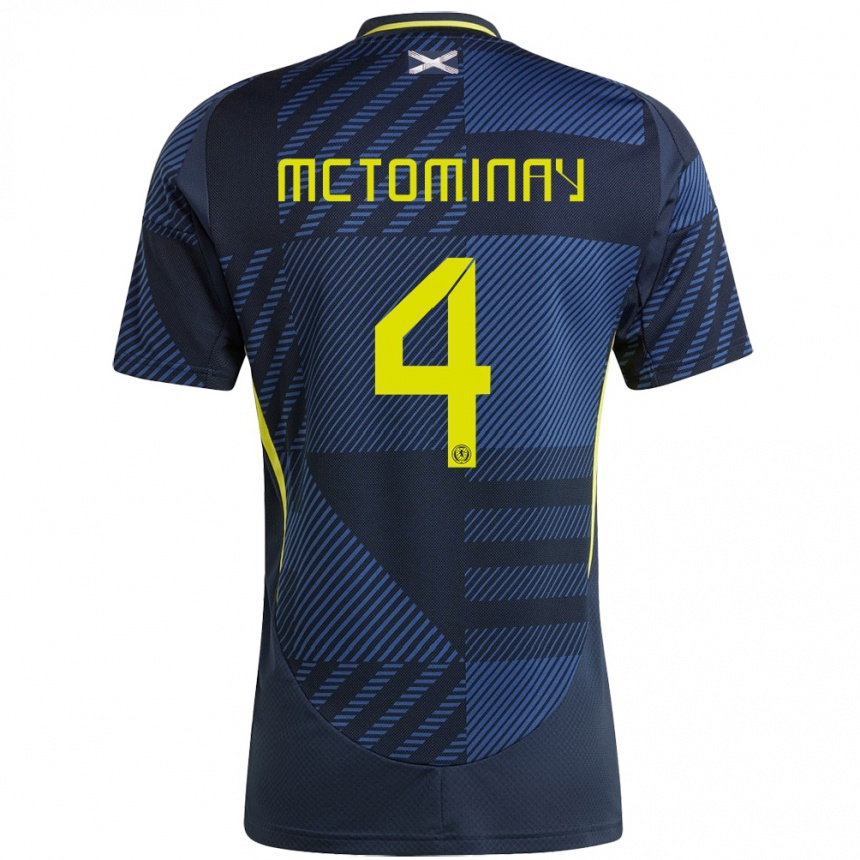 Men Football Scotland Scott Mctominay #4 Dark Blue Home Jersey 24-26 T-Shirt Uk