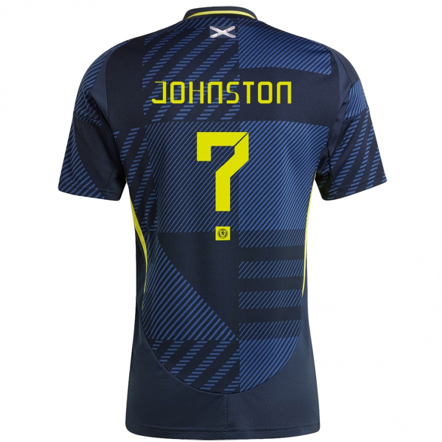 Men Football Scotland Max Johnston #0 Dark Blue Home Jersey 24-26 T-Shirt Uk