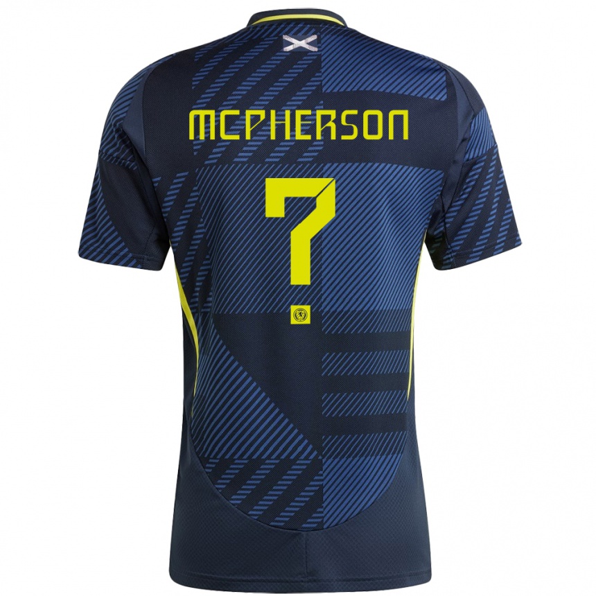 Men Football Scotland Ben Mcpherson #0 Dark Blue Home Jersey 24-26 T-Shirt Uk