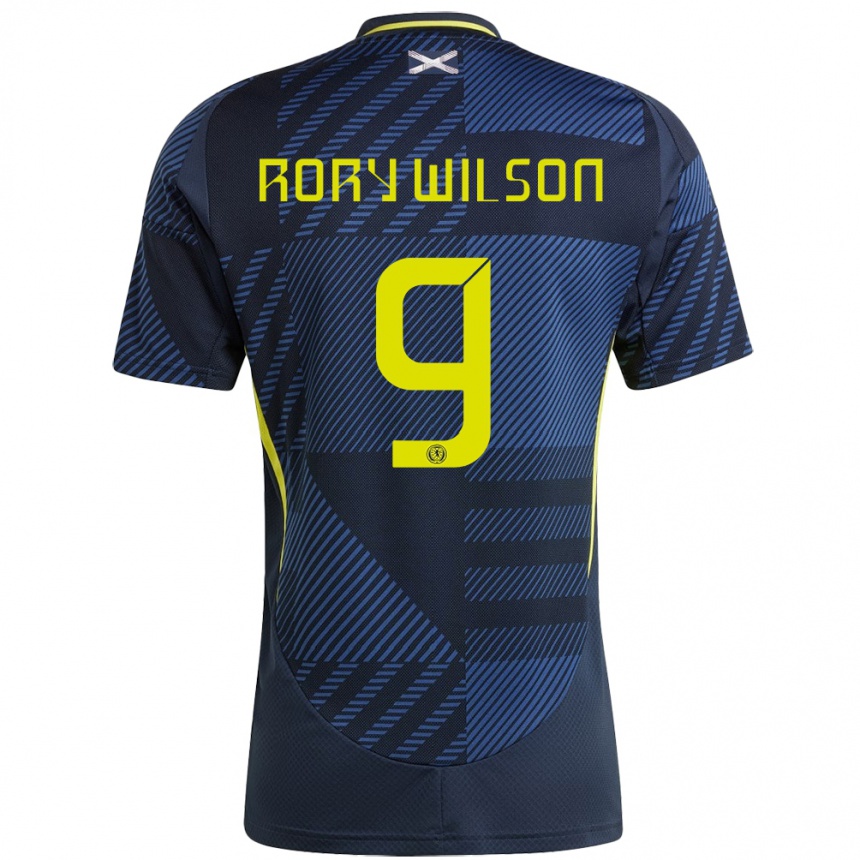 Men Football Scotland Rory Wilson #9 Dark Blue Home Jersey 24-26 T-Shirt Uk