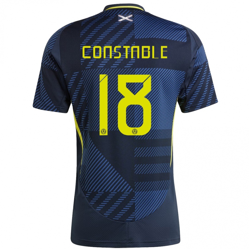 Men Football Scotland Scott Constable #18 Dark Blue Home Jersey 24-26 T-Shirt Uk