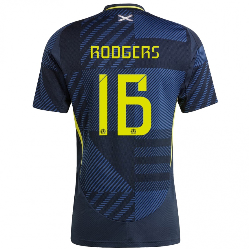 Men Football Scotland Amy Rodgers #16 Dark Blue Home Jersey 24-26 T-Shirt Uk