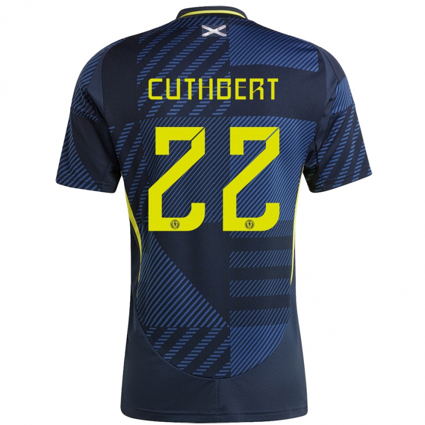 Men Football Scotland Erin Cuthbert #22 Dark Blue Home Jersey 24-26 T-Shirt Uk