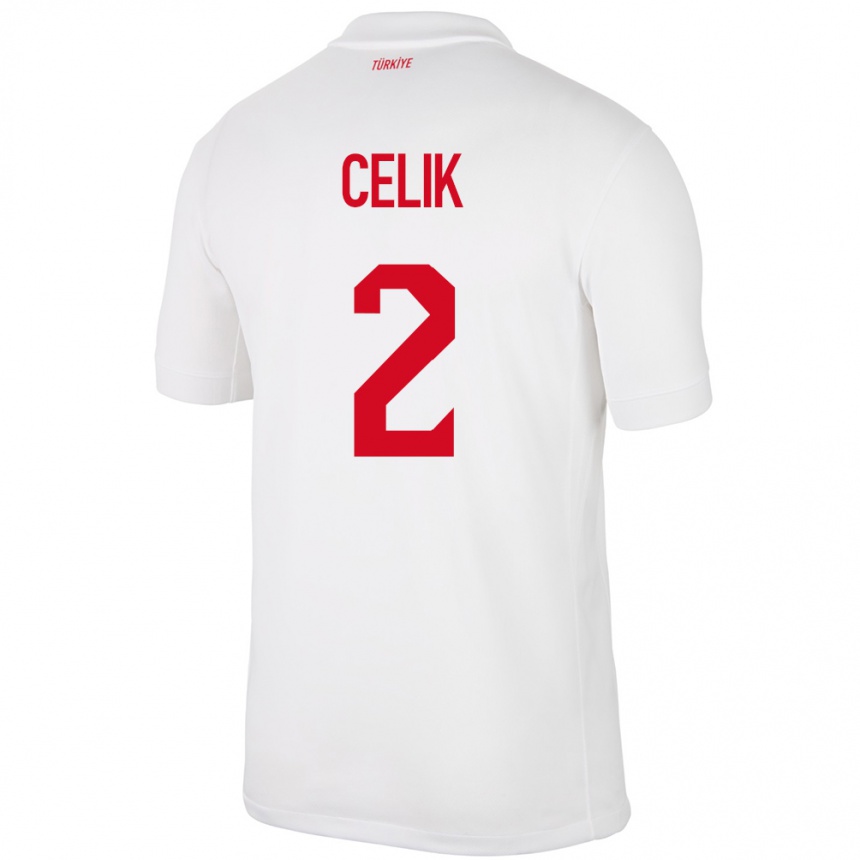 Men Football Turkey Zeki Çelik #2 White Home Jersey 24-26 T-Shirt Uk