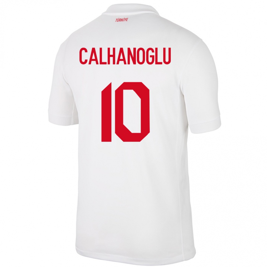 Men Football Turkey Hakan Çalhanoğlu #10 White Home Jersey 24-26 T-Shirt Uk