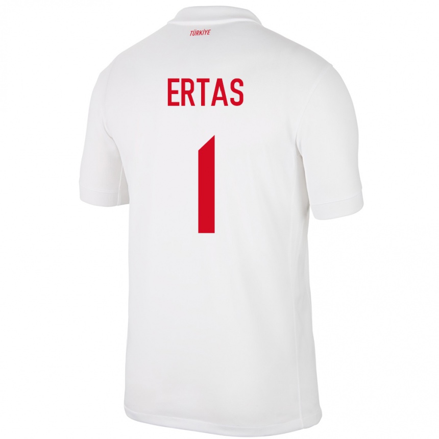 Men Football Turkey Deniz Ertaş #1 White Home Jersey 24-26 T-Shirt Uk