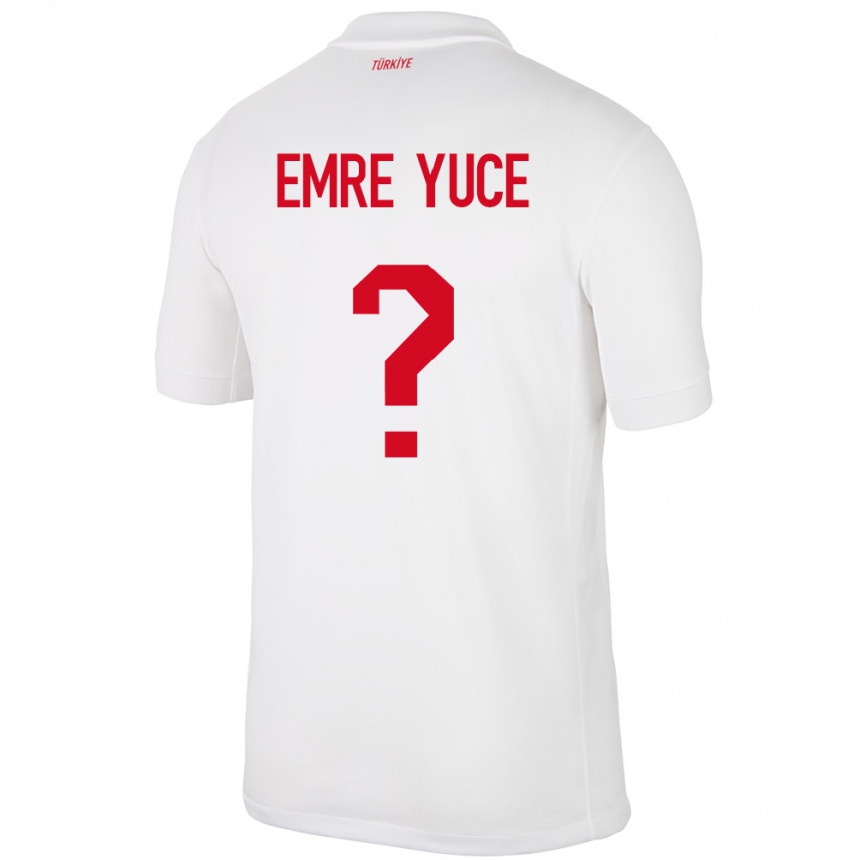 Men Football Turkey Yunus Emre Yüce #0 White Home Jersey 24-26 T-Shirt Uk