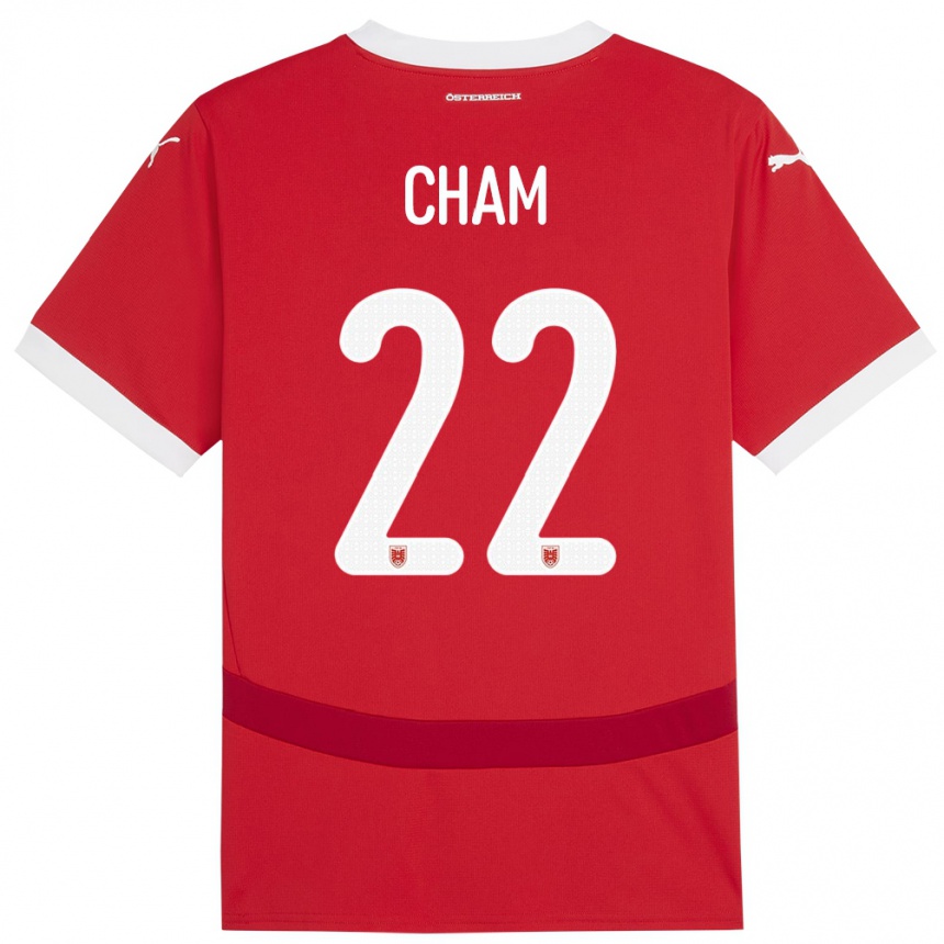 Men Football Austria Muhammed Cham #22 Red Home Jersey 24-26 T-Shirt Uk