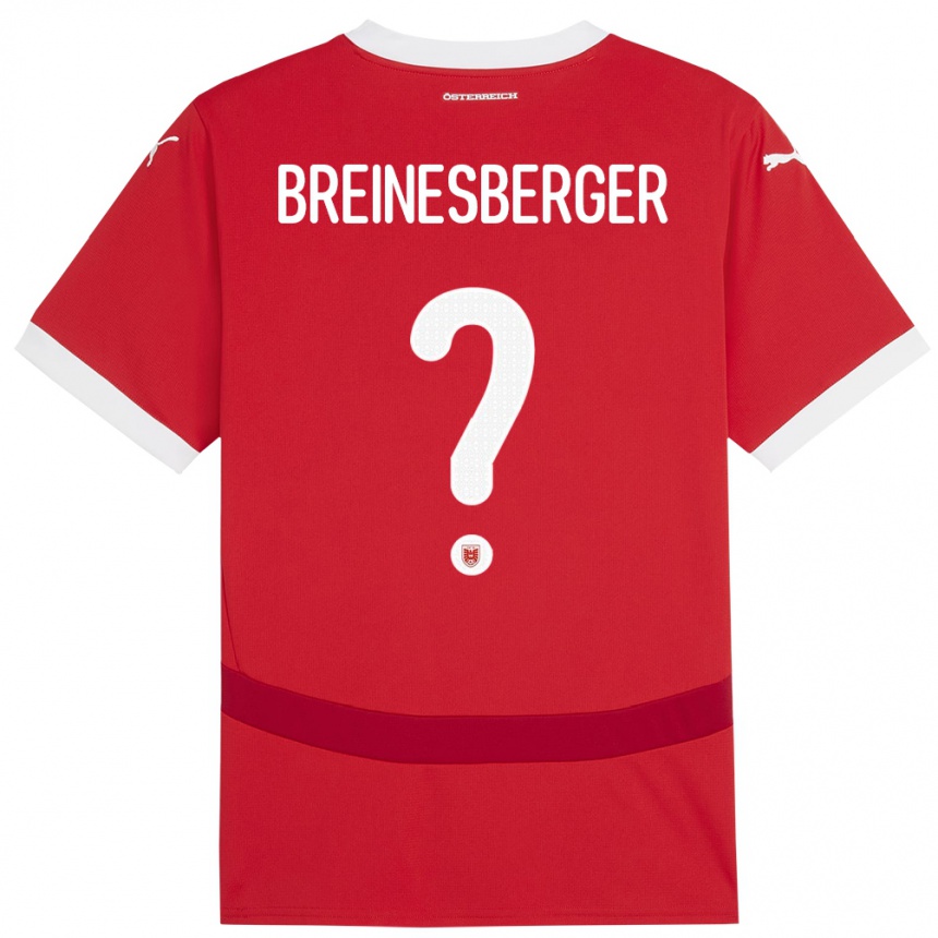 Men Football Austria Christoph Breinesberger #0 Red Home Jersey 24-26 T-Shirt Uk